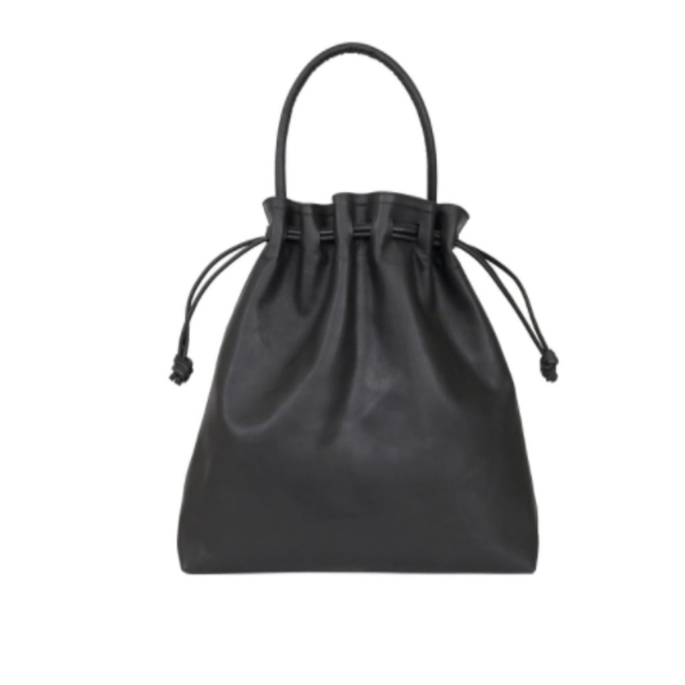 Clare V. Grand Henri in Black Slate Leather
